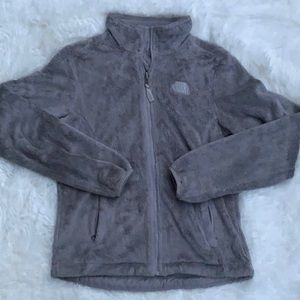 North Face Grey Zip-up Fleece Jacket